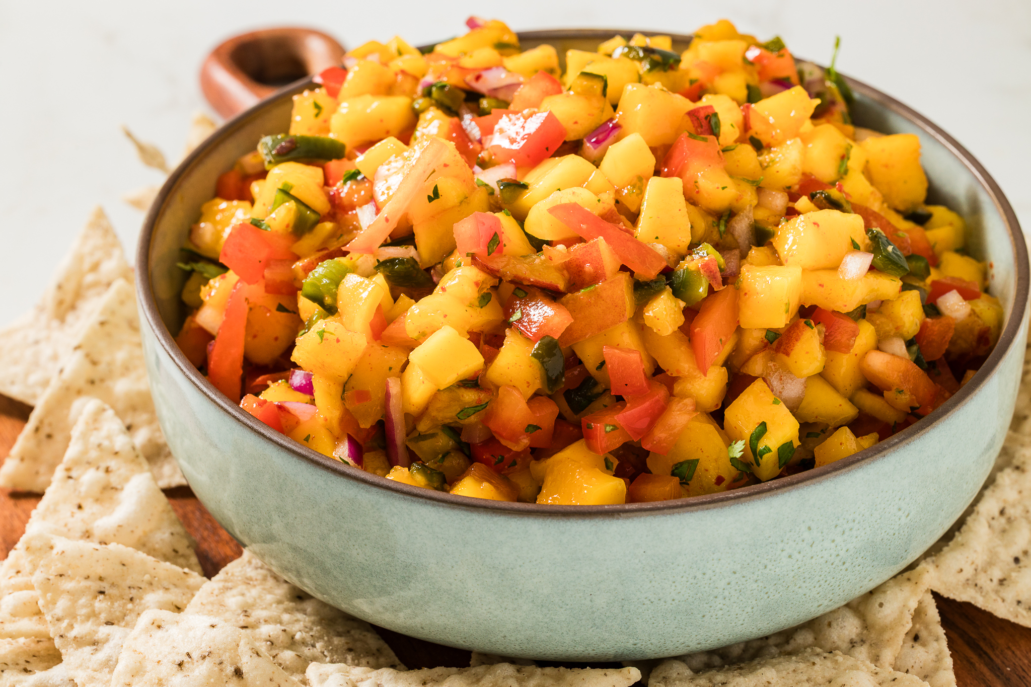 Peach Mango Salsa in a Bowl