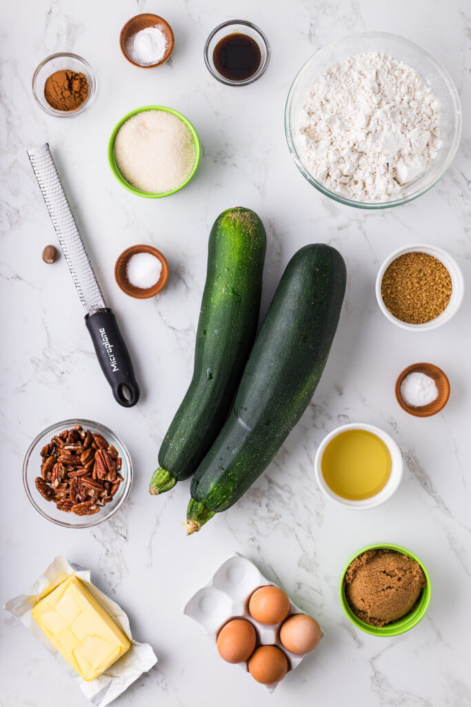 ingredients for zucchini bread
